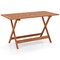 54" Rectangular Shorea Wood Patio Dining Table with Umbrella Hole and Teak Finish X-Leg